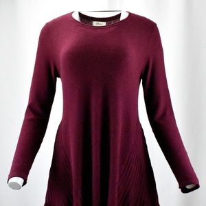 !!~ Wine Red Handkerchief Hem Sweater Dress~!!